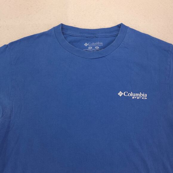 Columbia Short Sleeve Crew Neck Graphic T Shirt Mens Size Medium M Blue - Picture 1 of 9